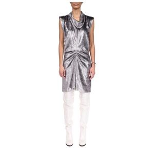 Isabel Marant Metallic Silver Mini Dress